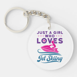 Gewoon een meisje dat van Jet Skiing PWC houdt Sleutelhanger