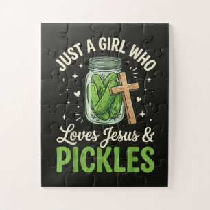 Gewoon een meisje dat van Jezus en augurken houdt Legpuzzel