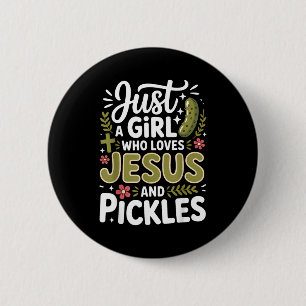 Gewoon een meisje dat van Jezus en Ckles houdt Ronde Button 5,7 Cm
