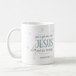 Gewoon een meisje dat van Jezus en kunstschaatsen  Koffiemok