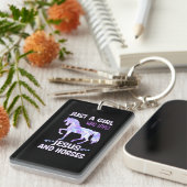 Gewoon een meisje dat van Jezus en Paarden Christe Sleutelhanger (Voorkant Rechts)