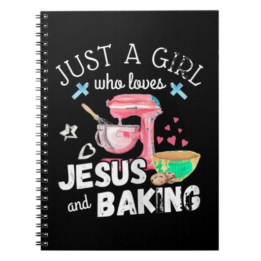 Gewoon een meisje dat van Jezus houdt en bakt - gr Notitieboek (Voorkant)