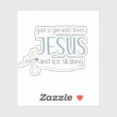 Gewoon een meisje dat van Jezus & Schaatsen houdt Sticker (Vel)