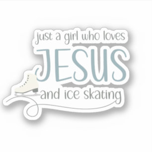 Gewoon een meisje dat van Jezus & Schaatsen houdt Sticker