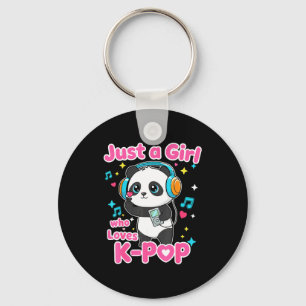 Gewoon een meisje dat van K-p Schattige Panda houd Sleutelhanger