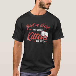 Gewoon een meisje dat van Kat Bike Kitten Cat Bicy T-shirt