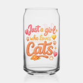 Gewoon een meisje dat van katten houdt. blikvorm glas (Achterkant)