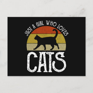 Gewoon Een Meisje Dat Van Katten Houdt Briefkaart
