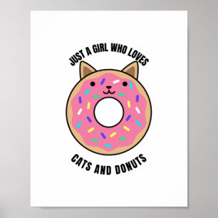 gewoon een meisje dat van katten houdt en donuts d poster