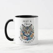 Gewoon een meisje dat van katten houdt gepersonali mok (Links)