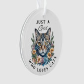 Gewoon een meisje dat van katten houdt gepersonali ornament (voorkant)