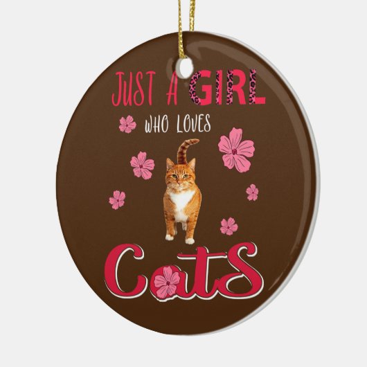 Gewoon een meisje dat van katten houdt... keramisch ornament (Links)