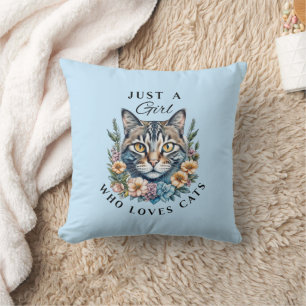 Gewoon een meisje dat van katten houdt Persoonlijk Kussen