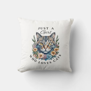 Gewoon een meisje dat van katten houdt Persoonlijk Kussen