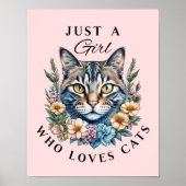 Gewoon een meisje dat van katten houdt poster (Voorkant)
