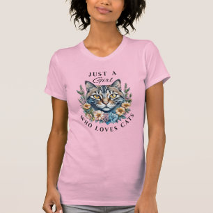 Gewoon een meisje dat van katten houdt   t-shirt