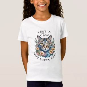 Gewoon een meisje dat van katten houdt t-shirt