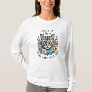 Gewoon een meisje dat van katten houdt   t-shirt