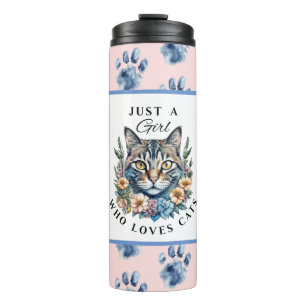 Gewoon een meisje dat van katten houdt  thermosbeker