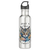 Gewoon een meisje dat van katten houdt waterfles  (Voorkant)