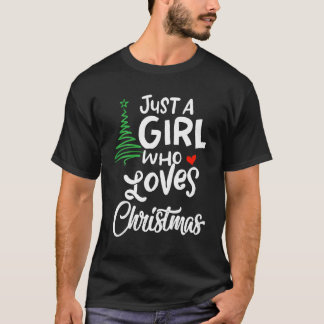 Gewoon een meisje dat van Kerstmis houdt, een cade T-shirt