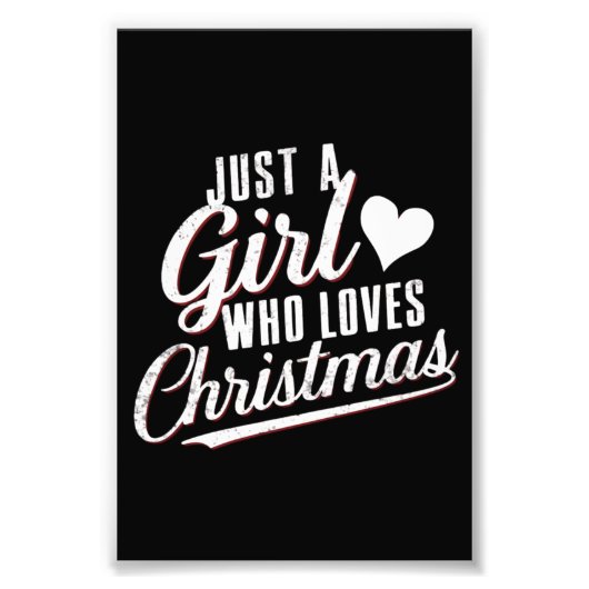 Gewoon een meisje dat van Kerstmis houdt Foto Afdruk (Voorkant)