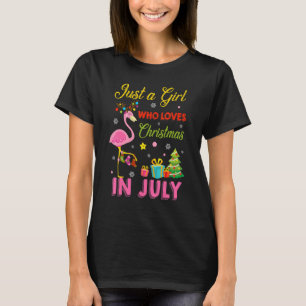 Gewoon een meisje dat van Kerstmis houdt in juli F T-shirt