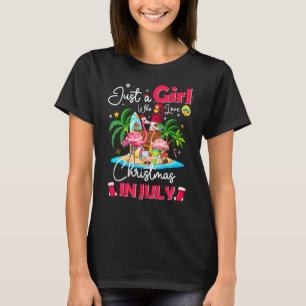 Gewoon een meisje dat van Kerstmis houdt in juli F T-shirt