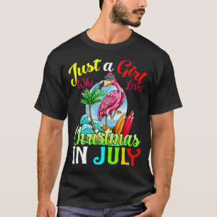Gewoon een meisje dat van Kerstmis houdt in juli F T-shirt