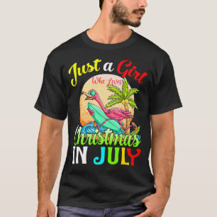 Gewoon een meisje dat van Kerstmis houdt in juli F T-shirt