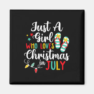 Gewoon een meisje dat van Kerstmis houdt in juli z Magneet