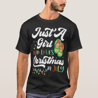 Gewoon een meisje dat van Kerstmis houdt in juli z T-shirt