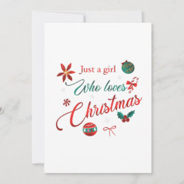 Gewoon een meisje dat van Kerstmis houdt Kaart