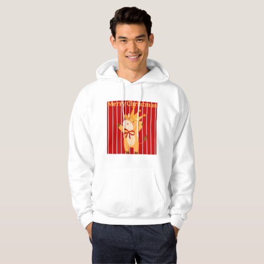 Gewoon een meisje dat van Kerstmis houdt, Koe kers Hoodie (Voorkant volledig)
