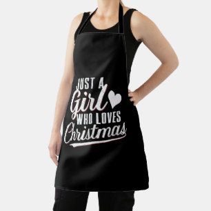 Gewoon een meisje dat van Kerstmis houdt Schort