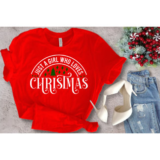 Gewoon een meisje dat van Kerstmis houdt T-shirt