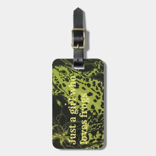 Gewoon een meisje dat van kikkers houdt bagagelabel (Voorkant verticaal)