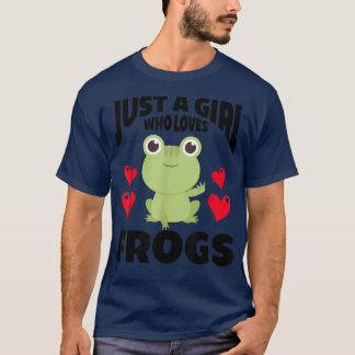 Gewoon een meisje dat van kikkers houdt, die groen t-shirt