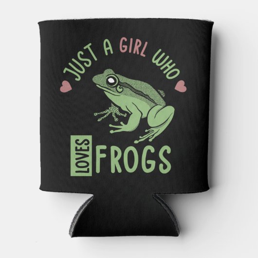 Gewoon een meisje dat van kikkers houdt... met kik blikjeskoeler (Voorkant)