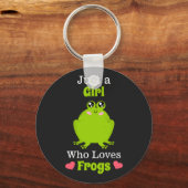Gewoon een meisje dat van kikkervis houdt sleutelhanger (Voorkant)