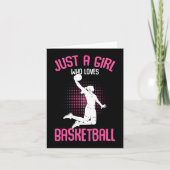 Gewoon een meisje dat van Kinder Basketball Girls Kaart (Voorkant)