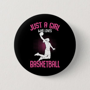 Gewoon een meisje dat van Kinder Basketball Girls Ronde Button 5,7 Cm