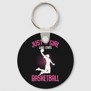 Gewoon een meisje dat van Kinder Basketball Girls Sleutelhanger