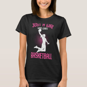 Gewoon een meisje dat van Kinder Basketball Girls T-shirt