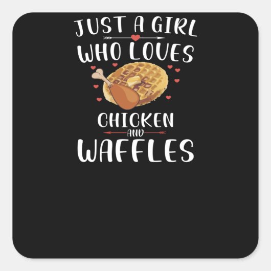 Gewoon een meisje dat van Kip en Waffels houdt Vierkante Sticker (Voorkant)