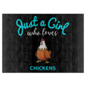 Gewoon een meisje dat van kip houdt | Chicken Love Snijplank (Voorkant)