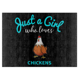 Gewoon een meisje dat van kip houdt Chicken Love Snijplank