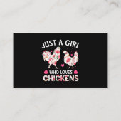 Gewoon een meisje dat van kippen houdt, die kippen visitekaartje (Achterkant)