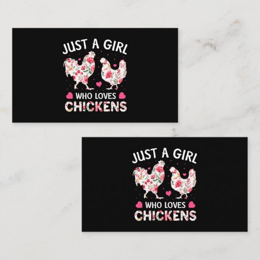 Gewoon een meisje dat van kippen houdt, die kippen visitekaartje (Voorkant / Achterkant)