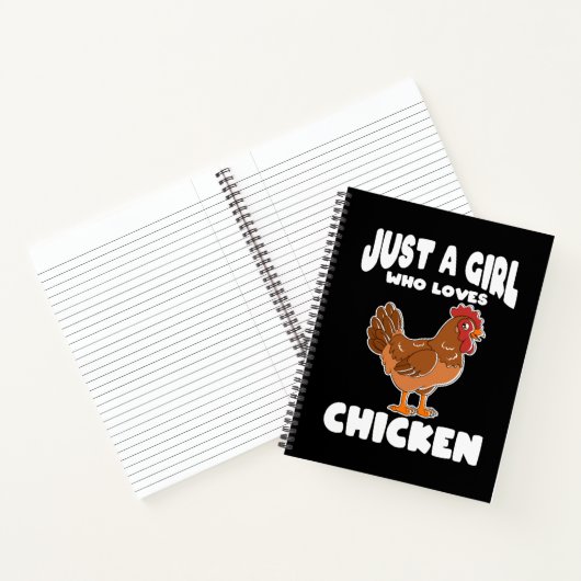 Gewoon een meisje dat van kippen houdt notitieboek (Binnen)